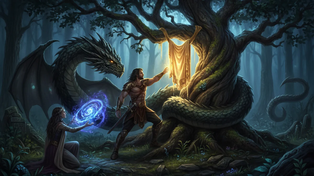 Illustration for Jason and the Golden Fleece - a heroes Greek Myths story with moral lessons