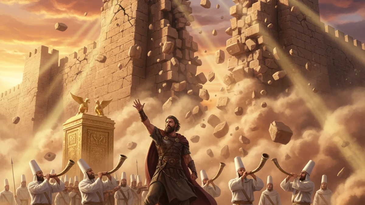 Joshua and Jericho - Tales from the Torah story illustration from Jewish Folklore