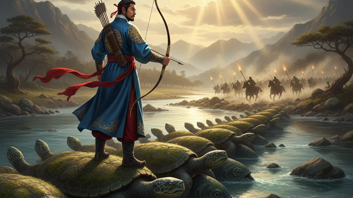 Jumong the Archer King - Foundation Myths story illustration from Korean Mythology