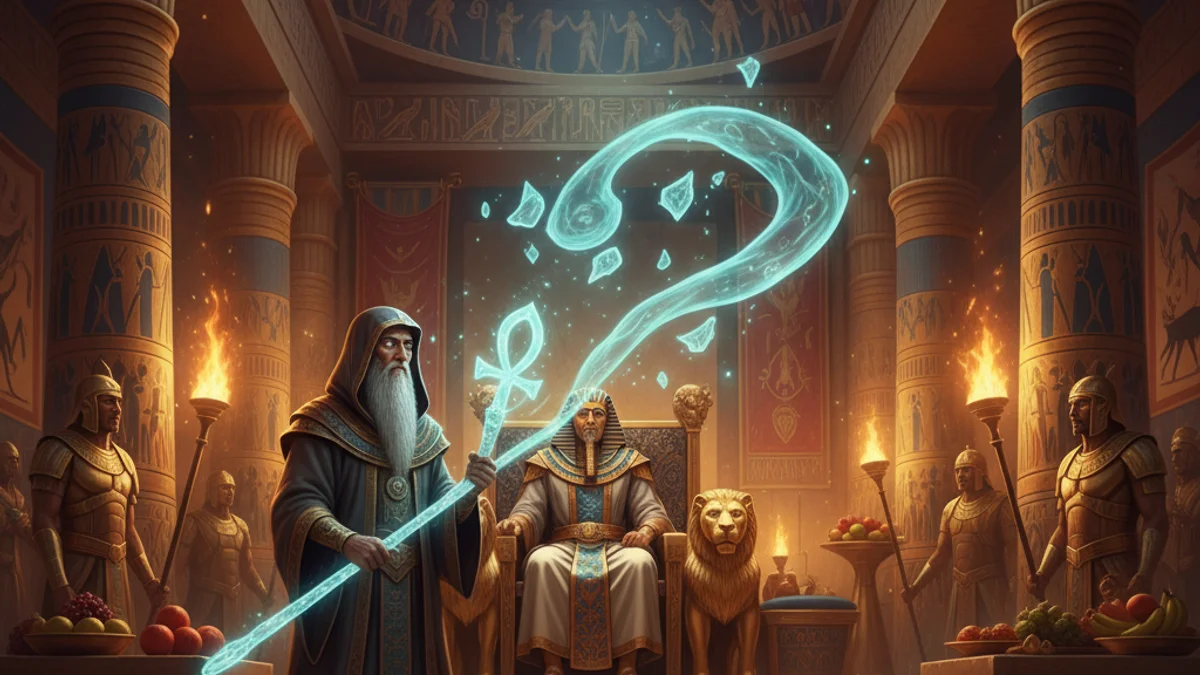 Illustration for Khufu and the Magicians - a pharaoh legends Egyptian Mythology story with moral lessons