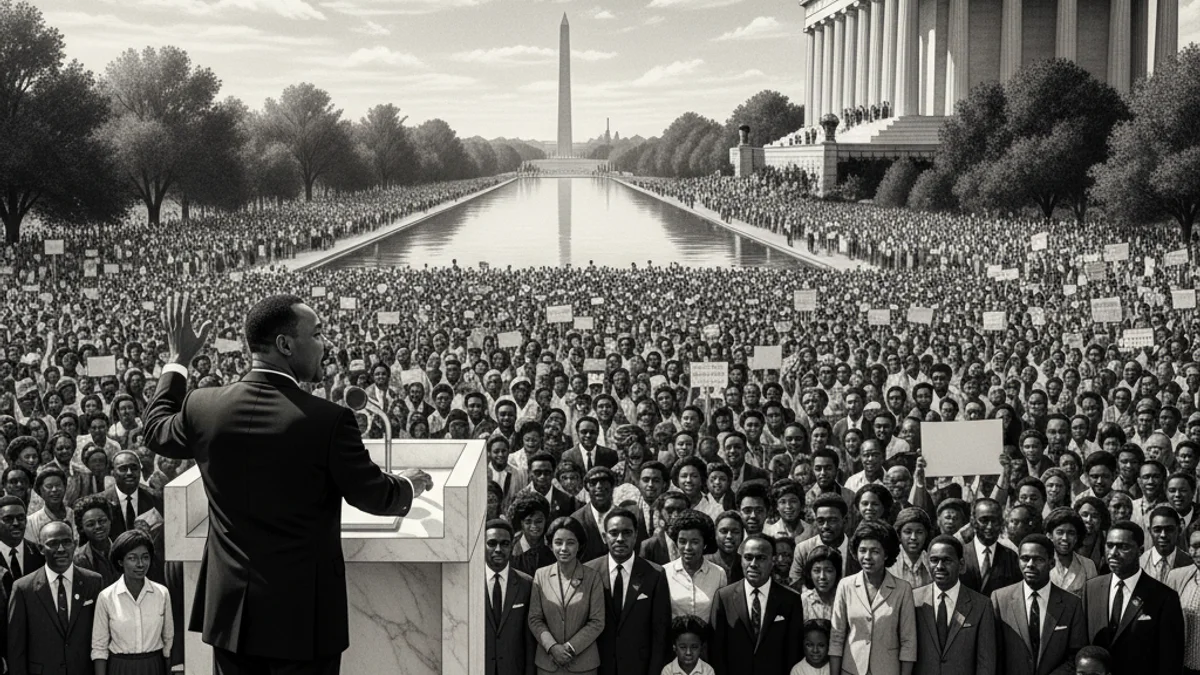 King's Dream Speech - Tales of Gandhi and Martin Luther King Jr. story illustration from Tales of Historical Figures