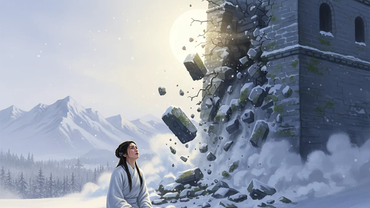 Illustration for Lady Meng Jiang - a famous heroes Chinese Legends story with moral lessons