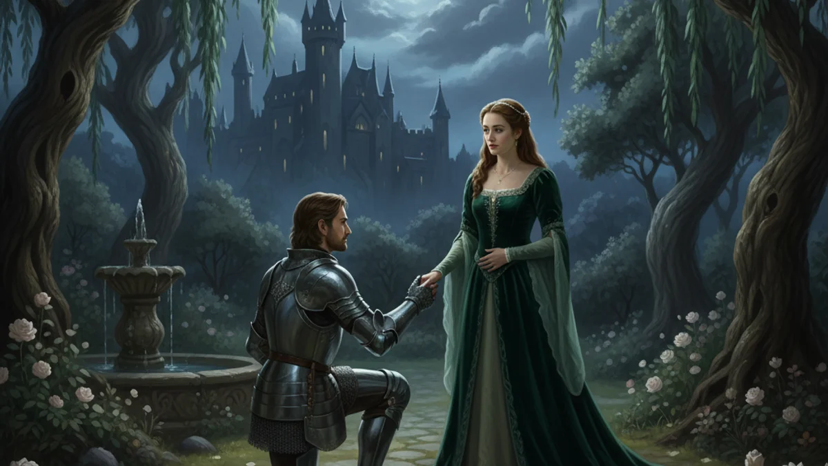 Lancelot and Guinevere - Knights of the Round Table story illustration from Arthurian Legends