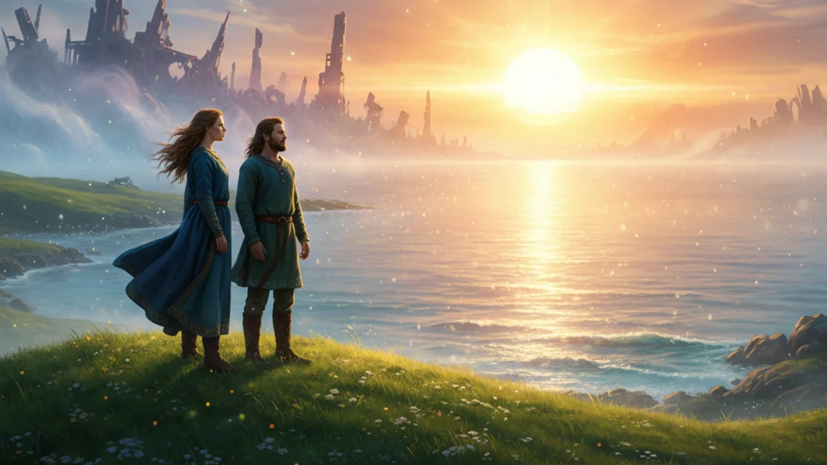 Illustration for Lif and Lifthrasir - a ragnarok stories Norse Myths story with moral lessons