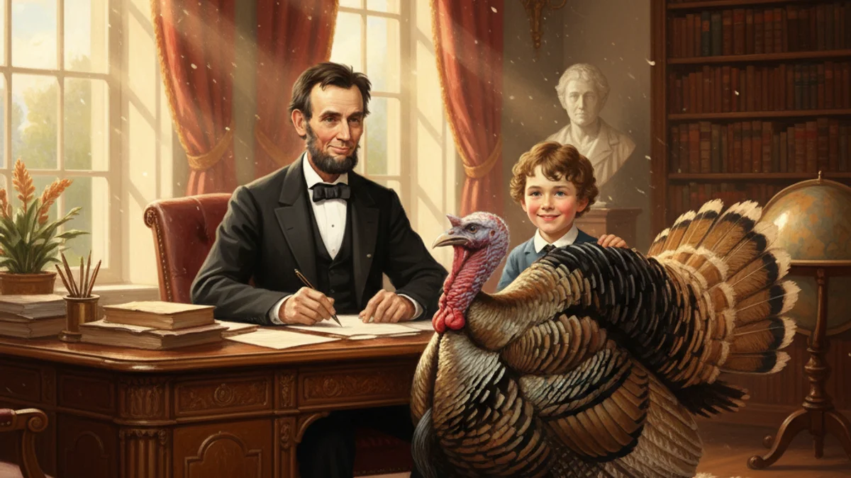 Illustration for Lincoln and the Turkey - a abraham lincoln anecdotes Tales of Historical Figures story with moral lessons