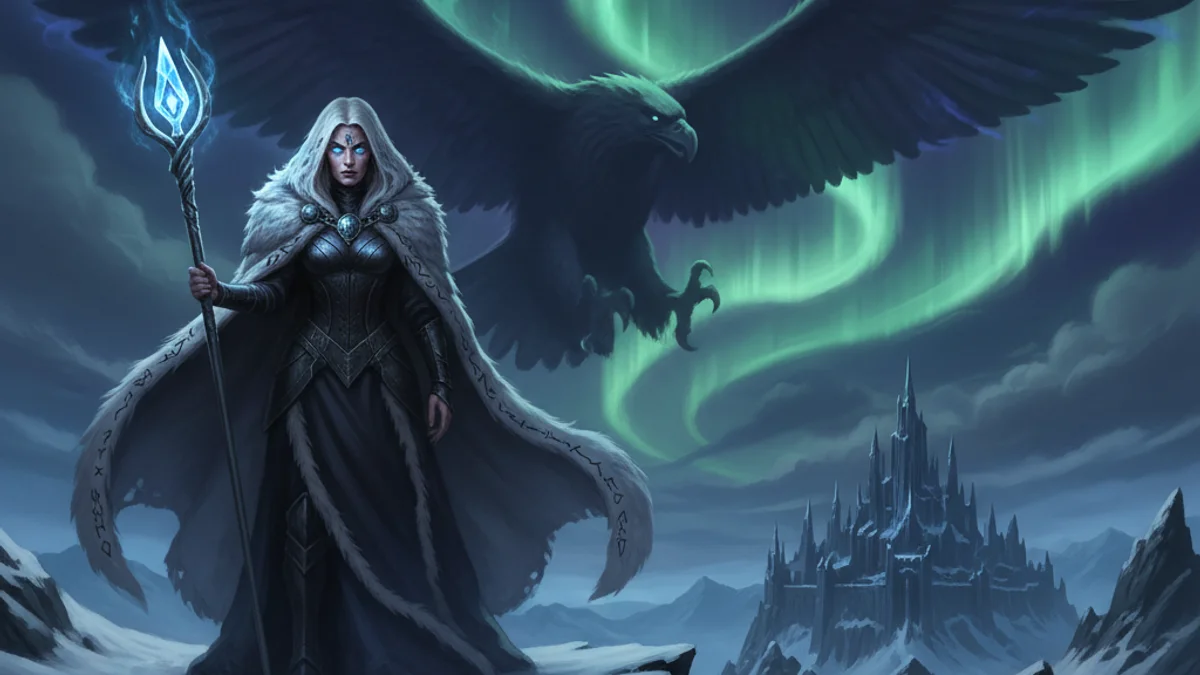 Illustration for Louhi the Witch Queen - a kalevala Finnish Mythology story with moral lessons