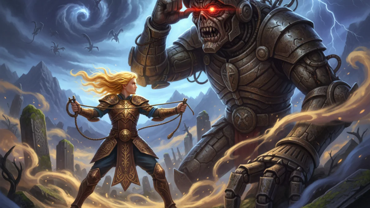 Illustration for Lugh and Balor - a irish gods and goddesses Celtic Myths story with moral lessons