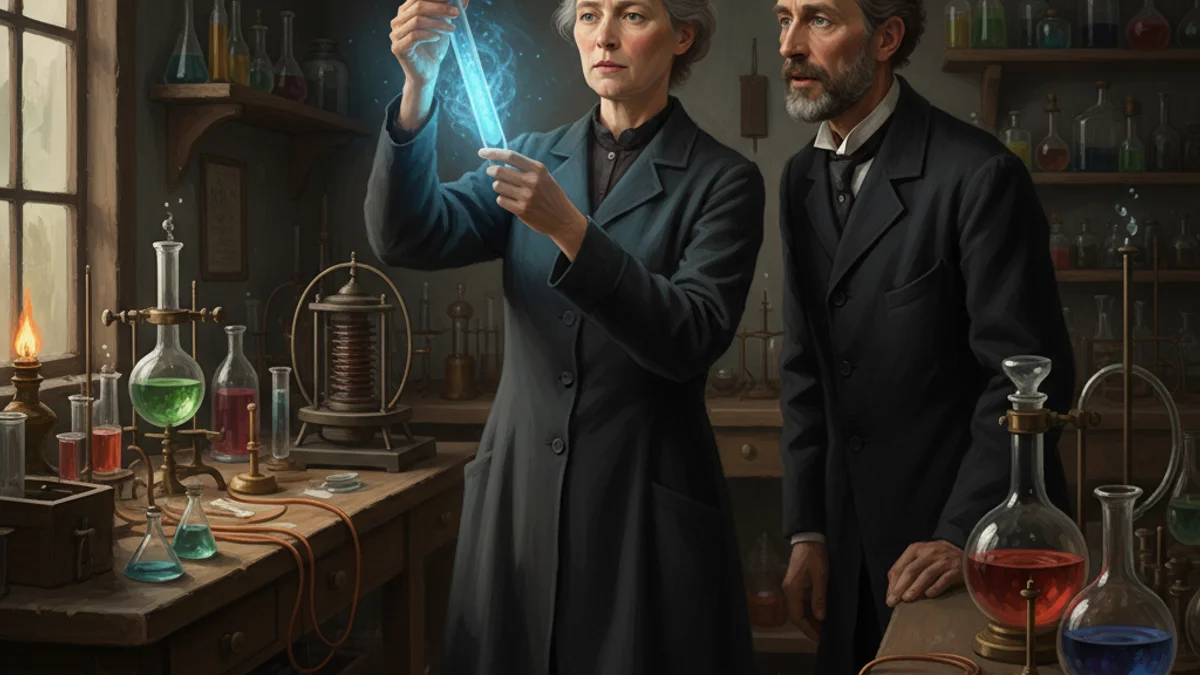 Marie Curie's Discovery - Discovery Tales story illustration from Scientists and Inventors