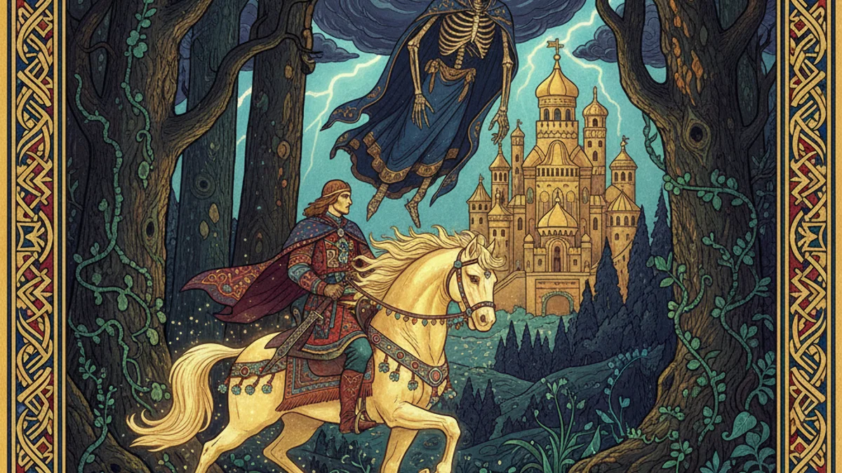 Illustration for Marya Morevna - a slavic legends European Folklore story with moral lessons
