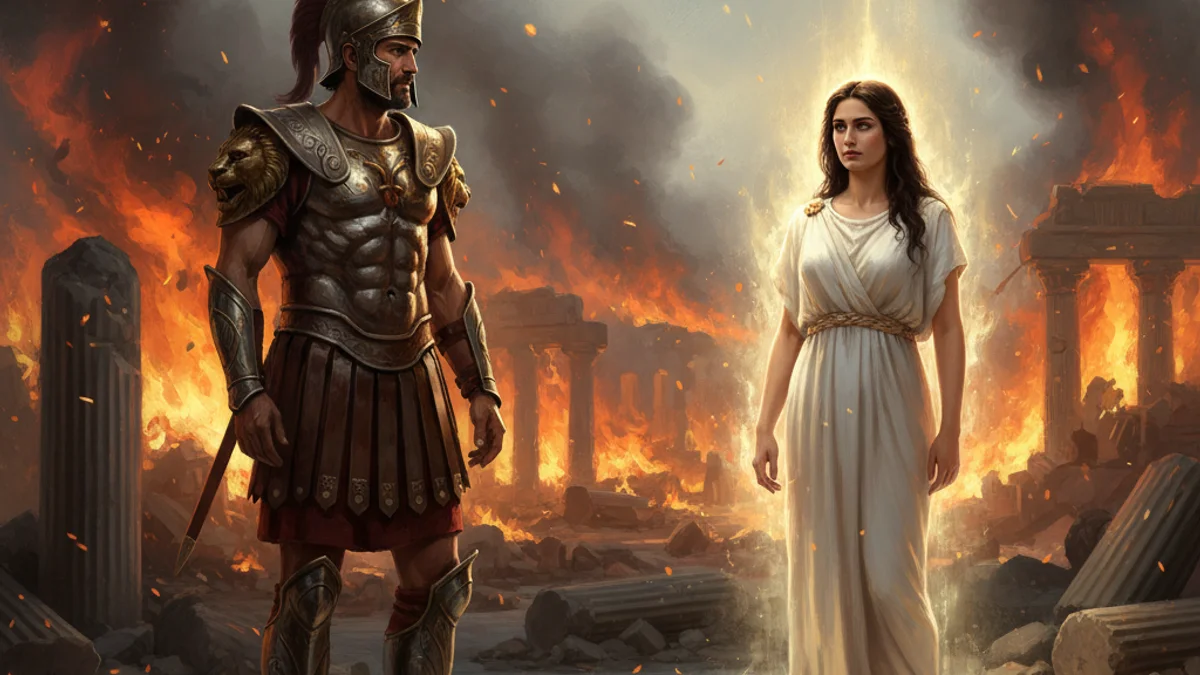 Illustration for Menelaus and Helen Reunited - a heroes Greek Myths story with moral lessons