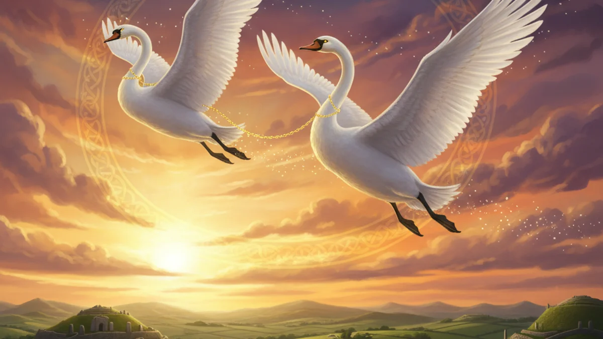 Illustration for Midir and Etain - a mythological cycle Irish Legendary Cycles story with moral lessons