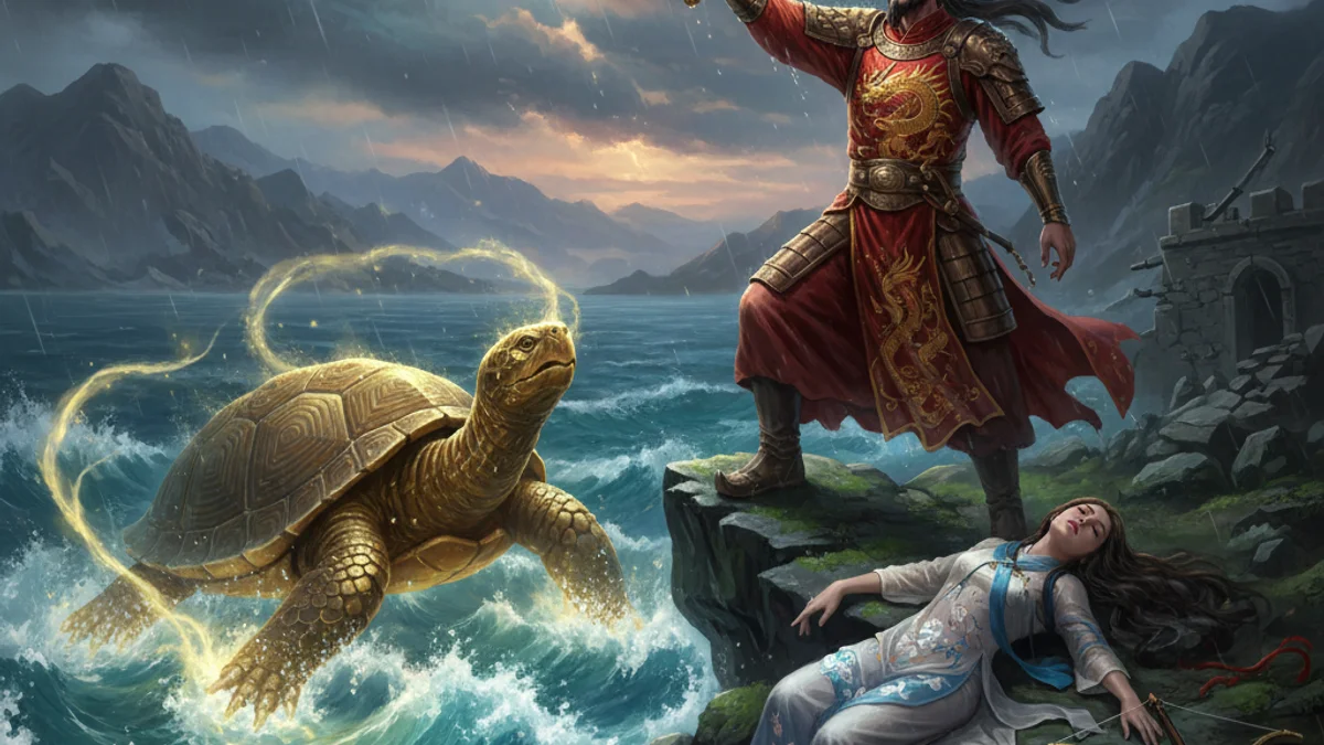 Illustration for My Chau and Trong Thuy - a classic tales Vietnamese Folklore story with moral lessons