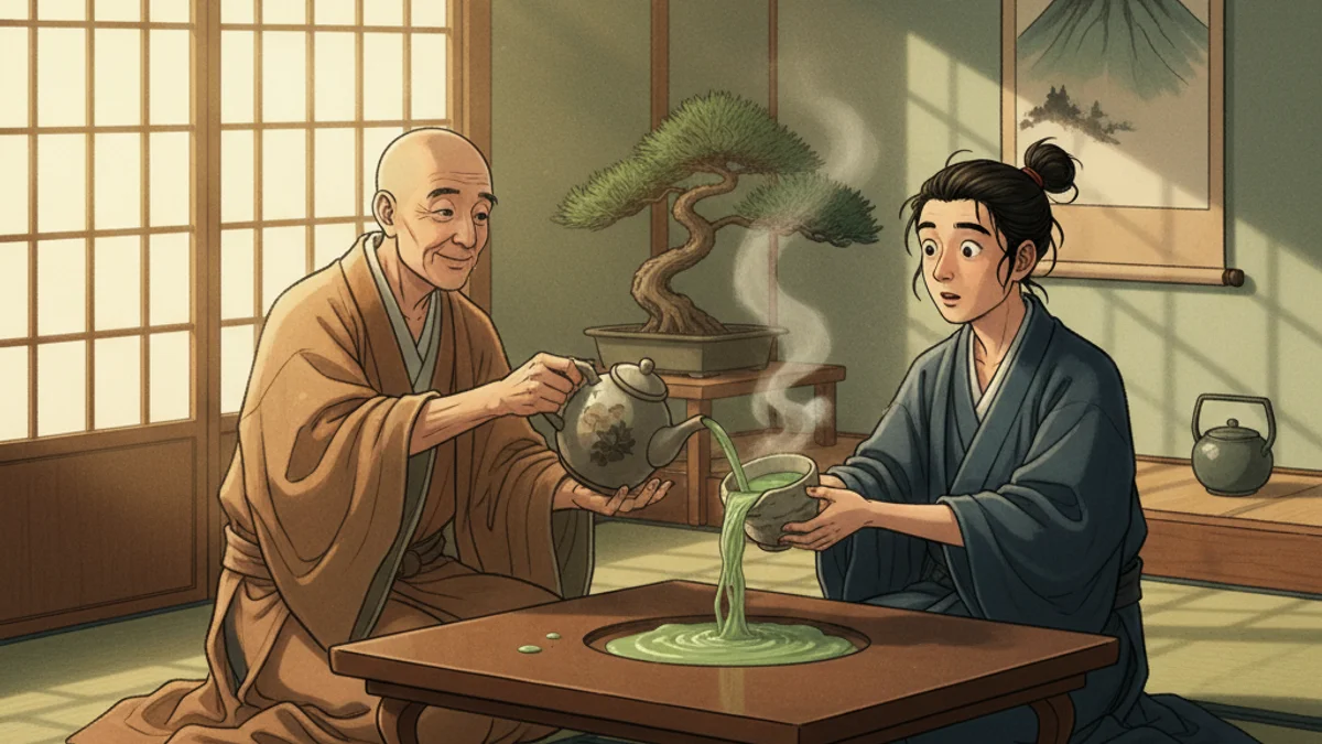 Illustration for Nan-in Serves Tea - a zen stories Zen Stories story with moral lessons