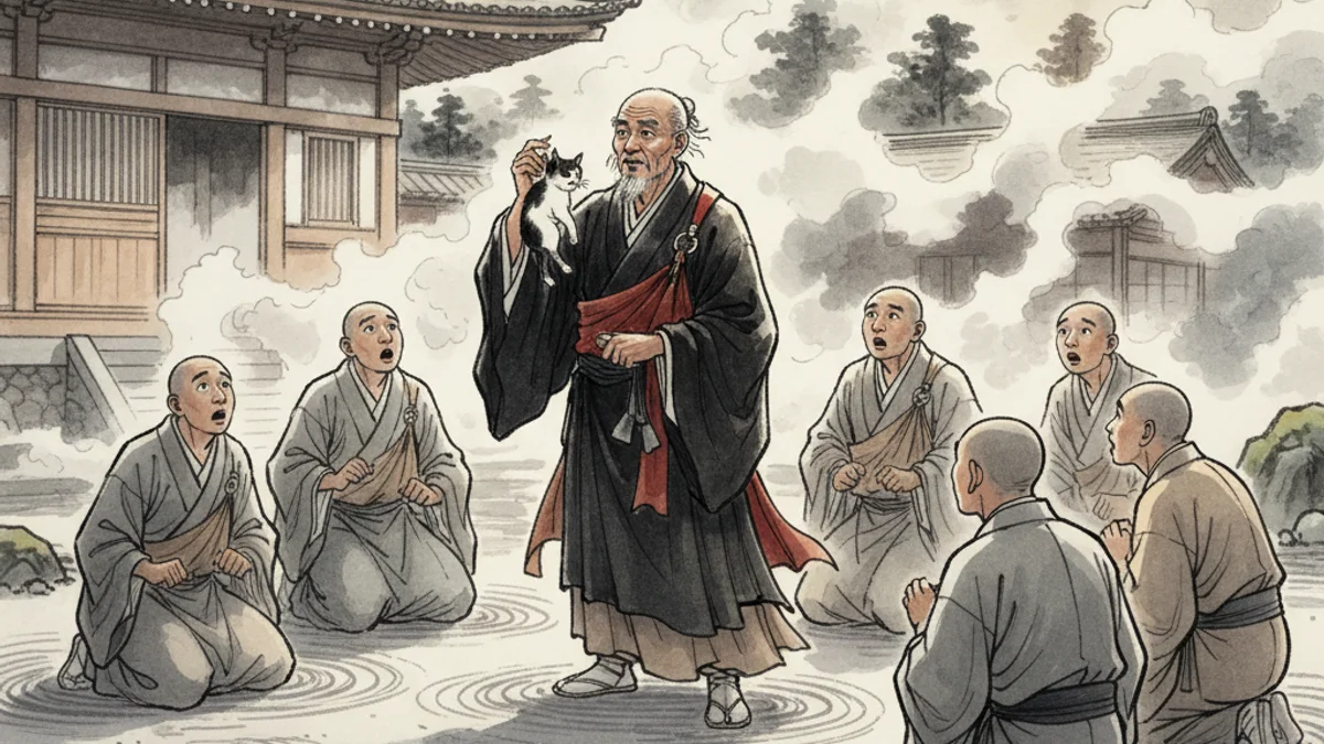 Illustration for Nansen Kills the Cat - a additional koans Zen Stories story with moral lessons