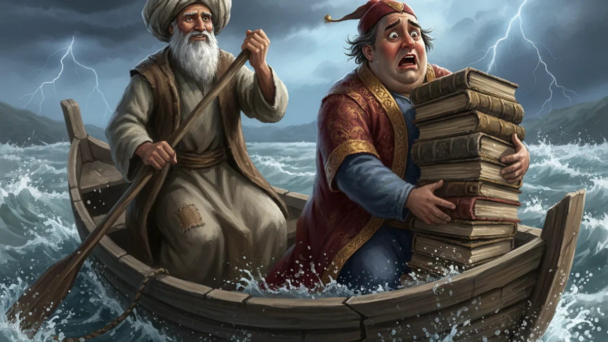 Nasrudin and the Ferry - Mulla Nasrudin Tales story illustration from Sufi Parables