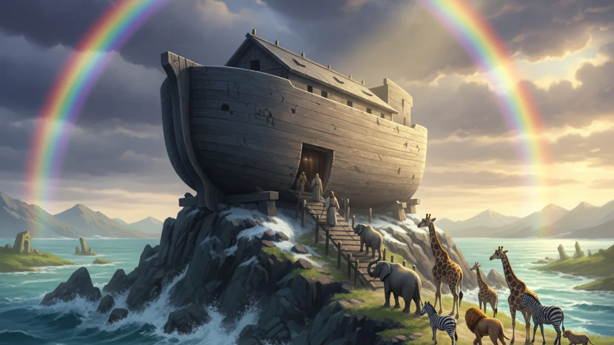 Noah's Ark (Extended) - Flood Myths story illustration from Cross-Cultural Themes