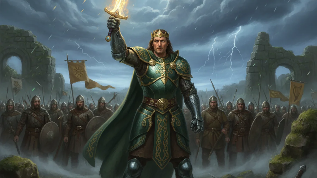 Nuada of the Silver Hand - Irish Gods and Goddesses story illustration from Celtic Myths