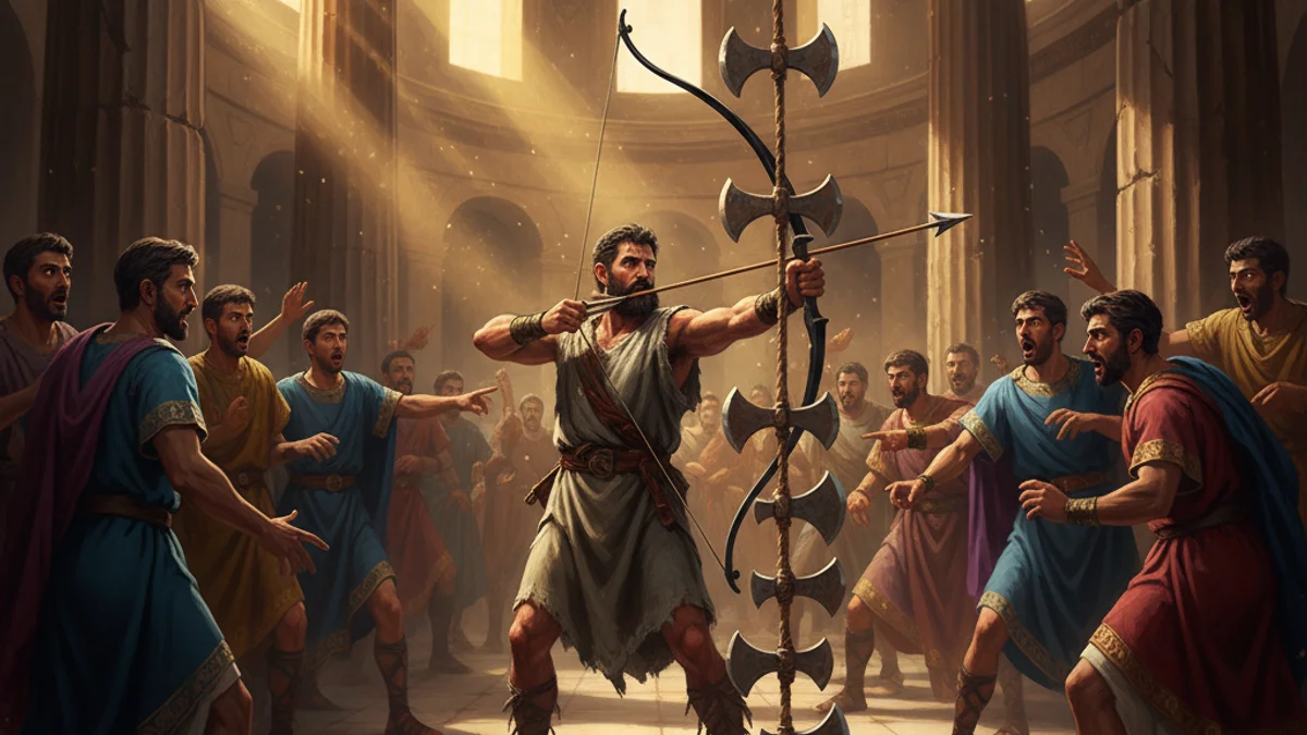 Illustration for Odysseus and the Suitors - a heroes Greek Myths story with moral lessons