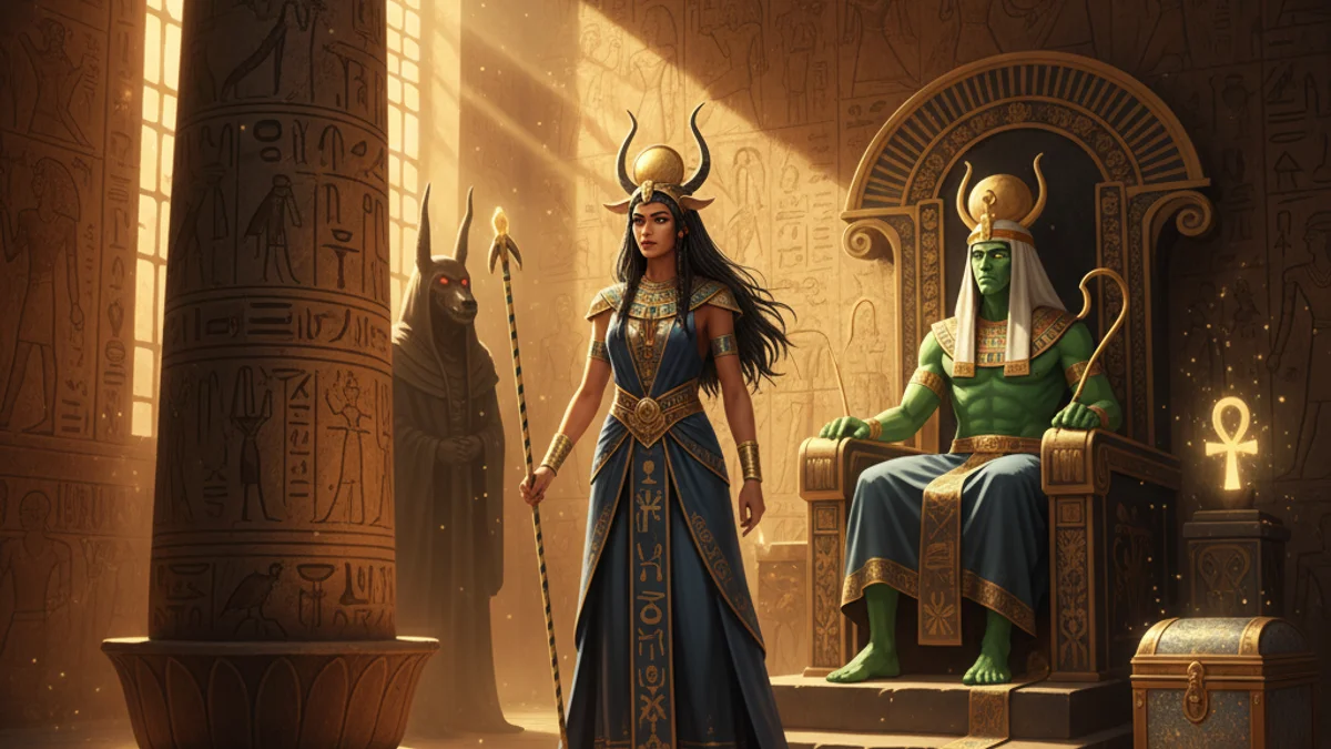 Osiris Isis and Set - Gods and Goddesses story illustration from Egyptian Mythology