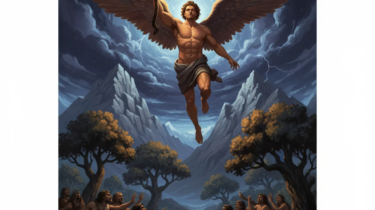 Illustration for Prometheus and the Gift of Fire - a olympian gods Greek Myths story with moral lessons