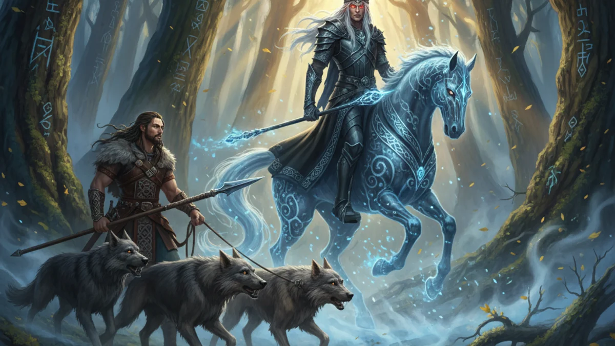 Illustration for Pwyll Prince of Dyfed - a famous legends Celtic Myths story with moral lessons