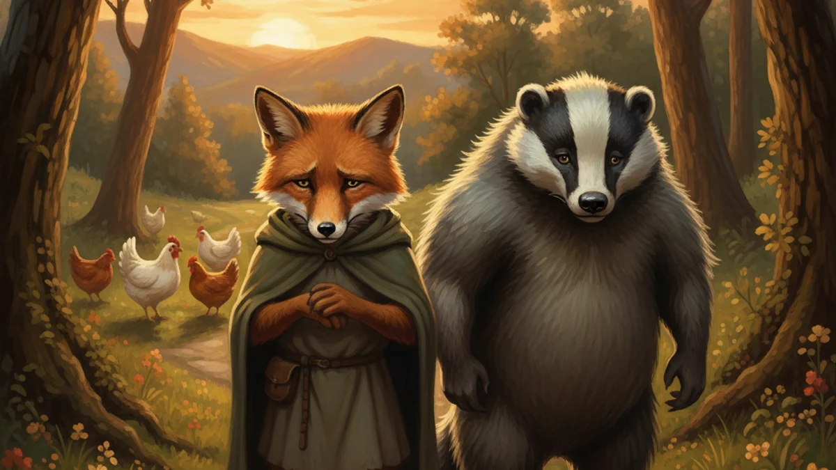 Reynard's Confession - Reynard the Fox story illustration from Trickster Tales