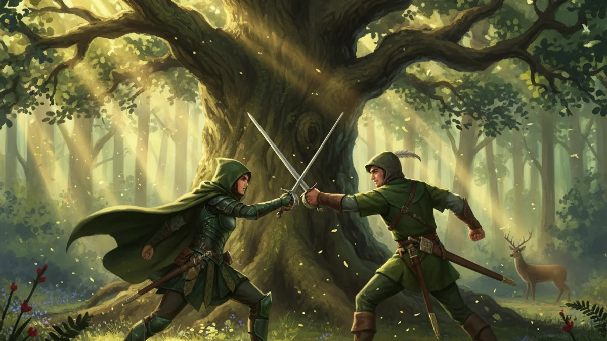 Robin Hood and Maid Marian - Classic Tales story illustration from Robin Hood