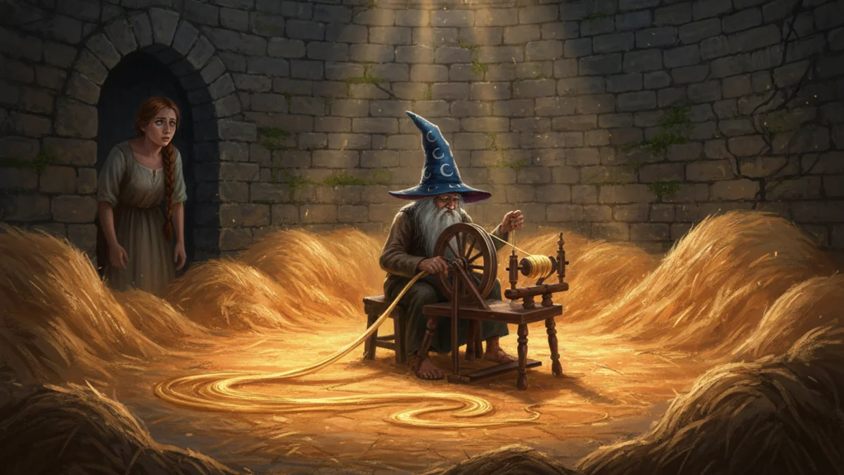 Rumpelstiltskin - Brothers Grimm Stories story illustration from European Folklore