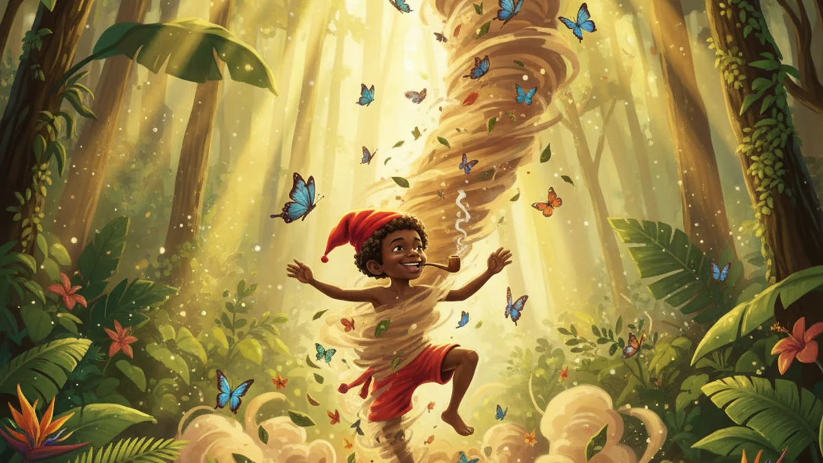 Illustration for Saci Perere the Trickster - a brazilian folklore African Diaspora story with moral lessons