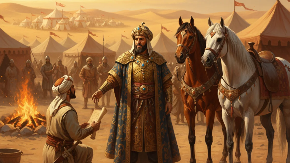 Saladin's Chivalry - Knights and Nobles story illustration from Medieval Legends