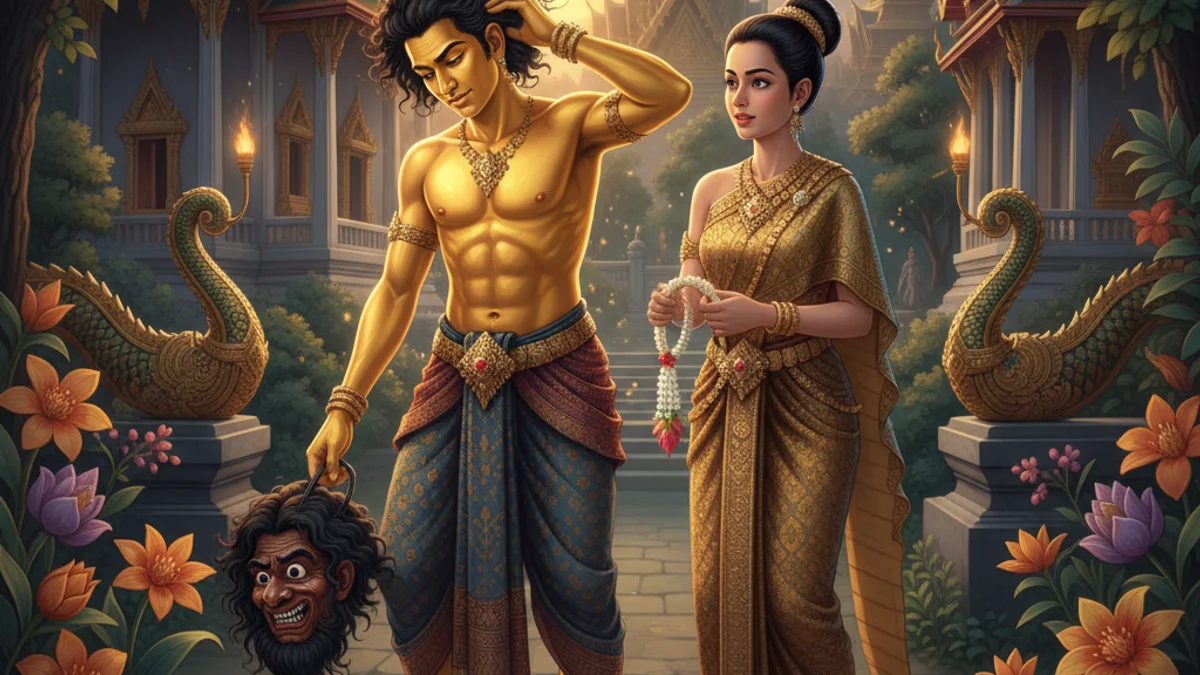 Sang Thong the Golden Prince - Classic Tales story illustration from Thai Folklore