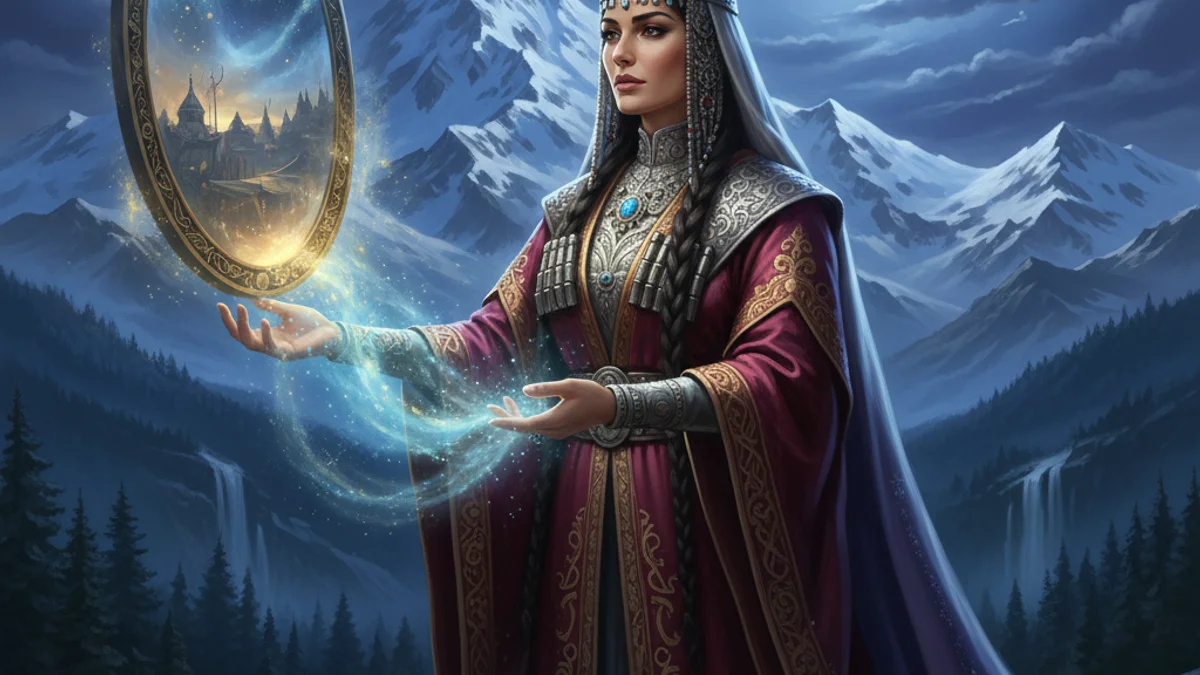 Satanaya the Wise Mother - Nart Sagas story illustration from Caucasus Folklore