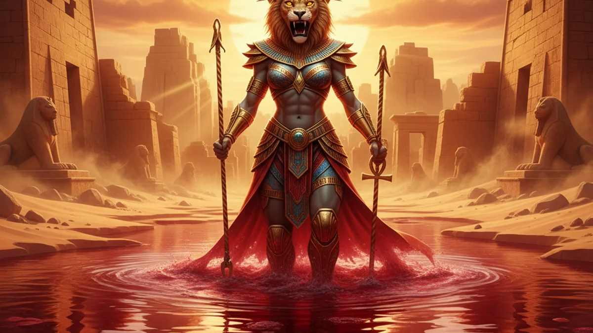 Sekhmet's Rampage - Gods and Goddesses story illustration from Egyptian Mythology