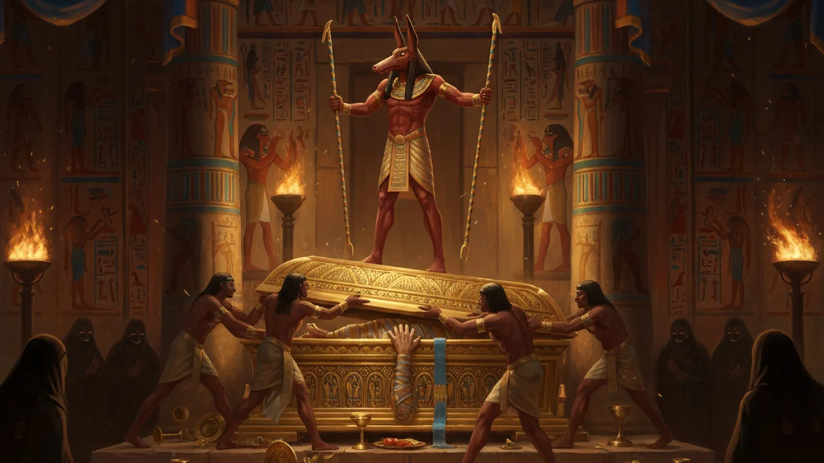 Set Murders Osiris - Gods and Goddesses story illustration from Egyptian Mythology