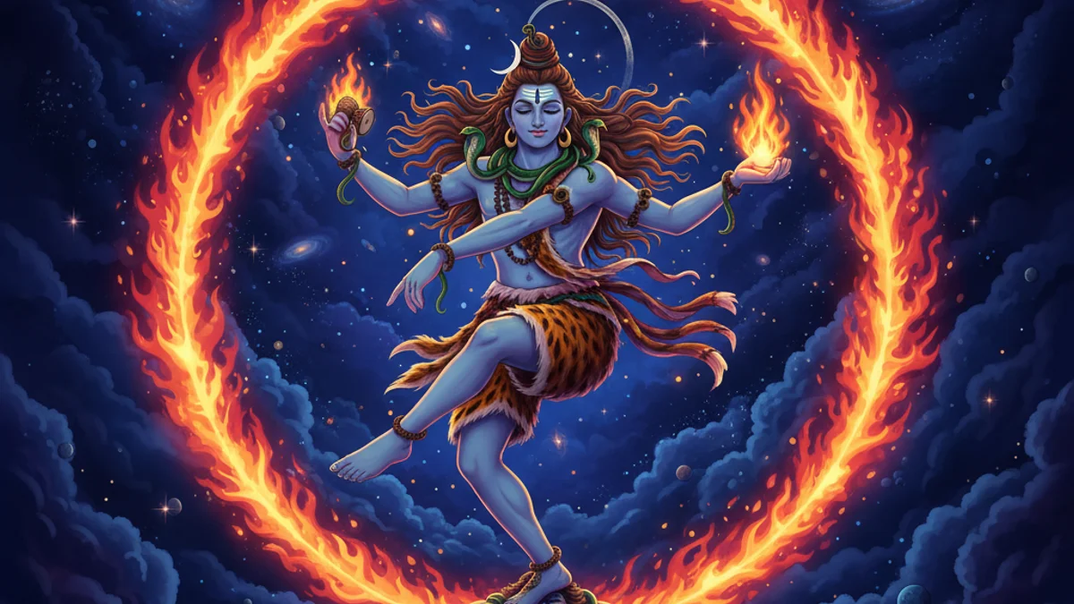 Illustration for Shiva as Nataraja - a gods and demons Hindu Epics story with moral lessons