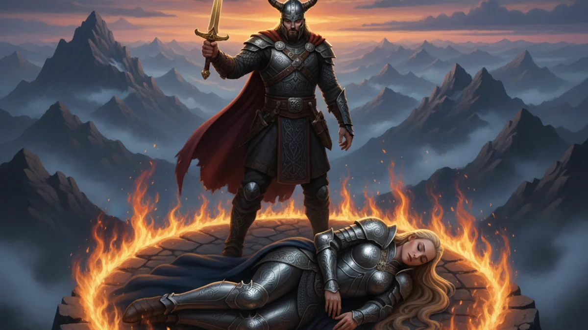 Illustration for Sigurd and Brynhildr - a norse heroes Norse Myths story with moral lessons