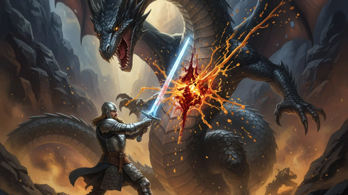 Illustration for Sigurd and Fafnir - a norse heroes Norse Myths story with moral lessons