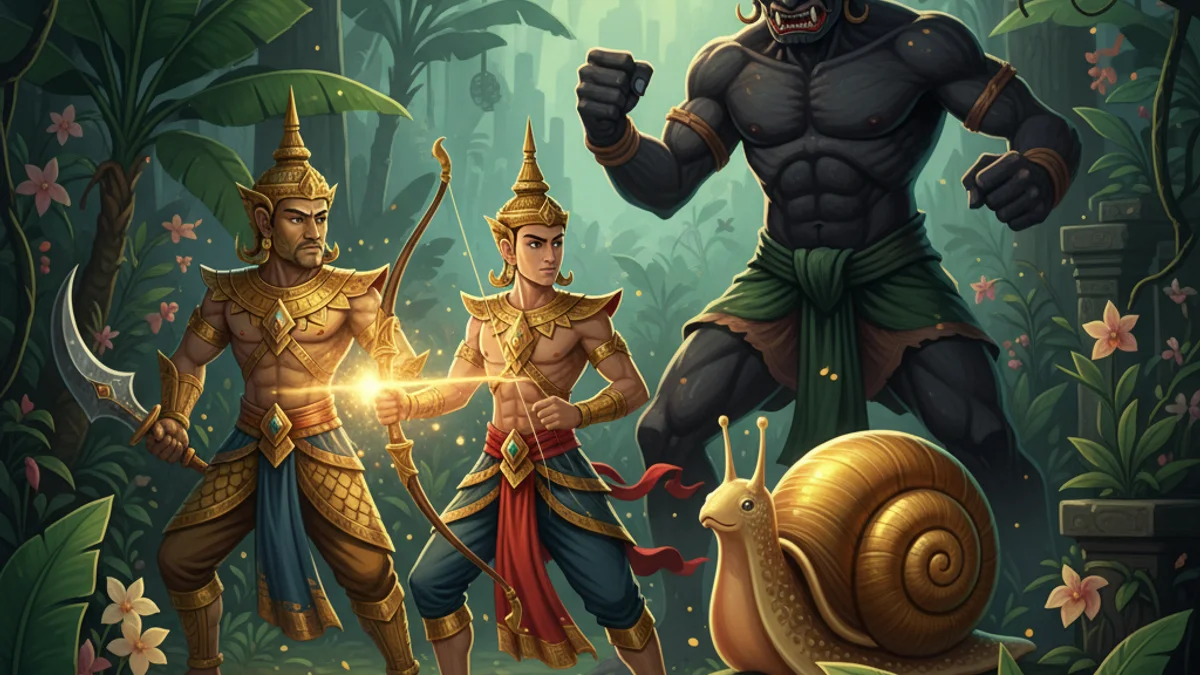 Illustration for Sin Xay the Hero - a laotian tales Southeast Asian Folklore story with moral lessons