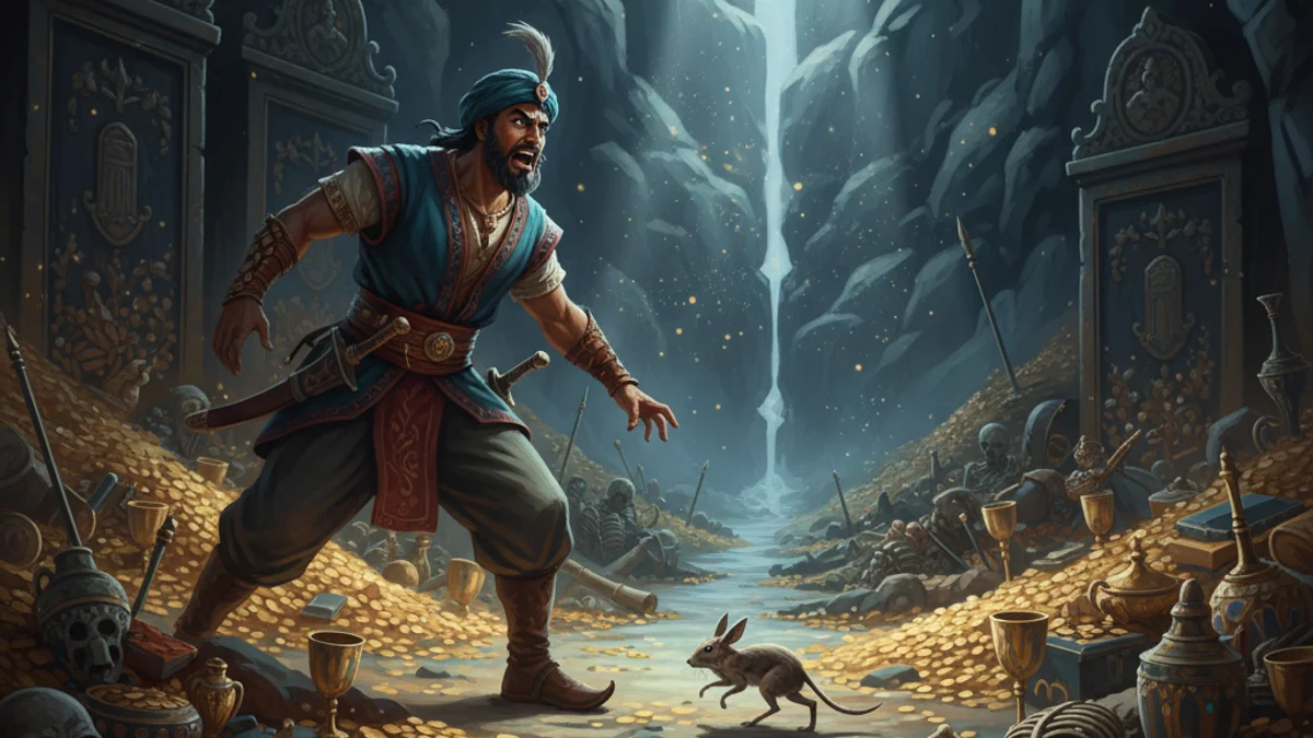 Sinbad's Fourth Voyage - Sinbad the Sailor story illustration from Arabian Nights