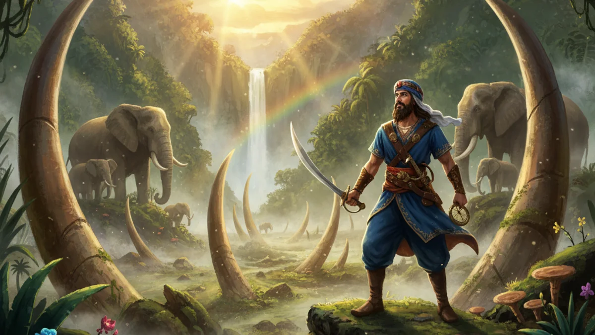 Illustration for Sinbad's Seventh Voyage - a sinbad the sailor Arabian Nights story with moral lessons