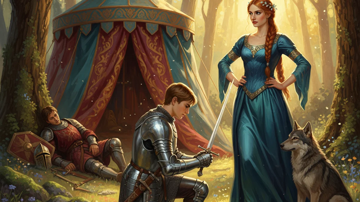 Sir Gareth's Tale - Knights of the Round Table story illustration from Arthurian Legends