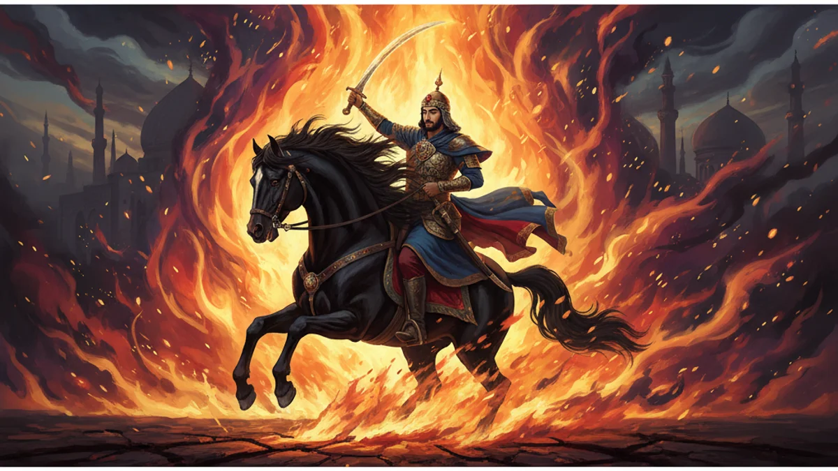 Illustration for Siyavash the Prince - a shahnameh heroes Persian Mythology story with moral lessons