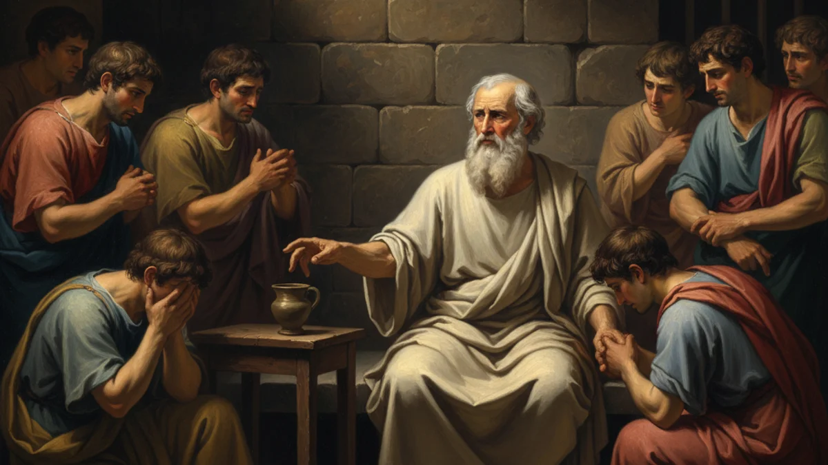 Illustration for Socrates and the Hemlock - a socratic dialogues Stories of Famous Philosophers story with moral lessons