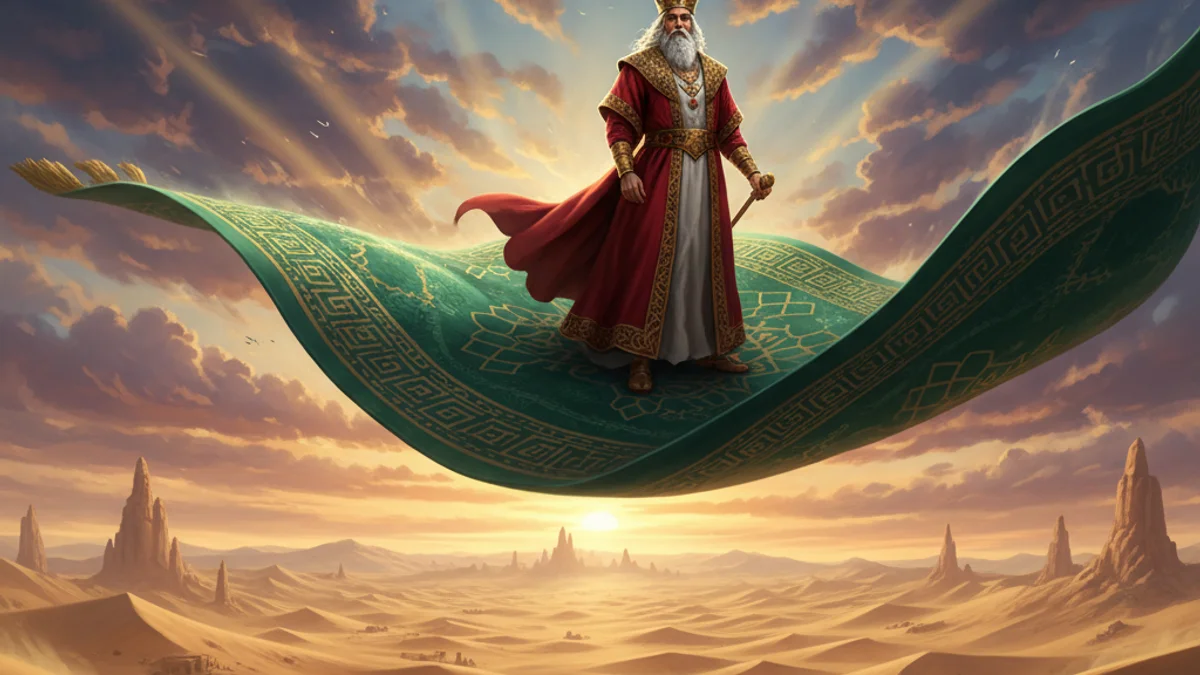 Illustration for Solomon's Magic Carpet - a legends of king solomon Jewish Folklore story with moral lessons