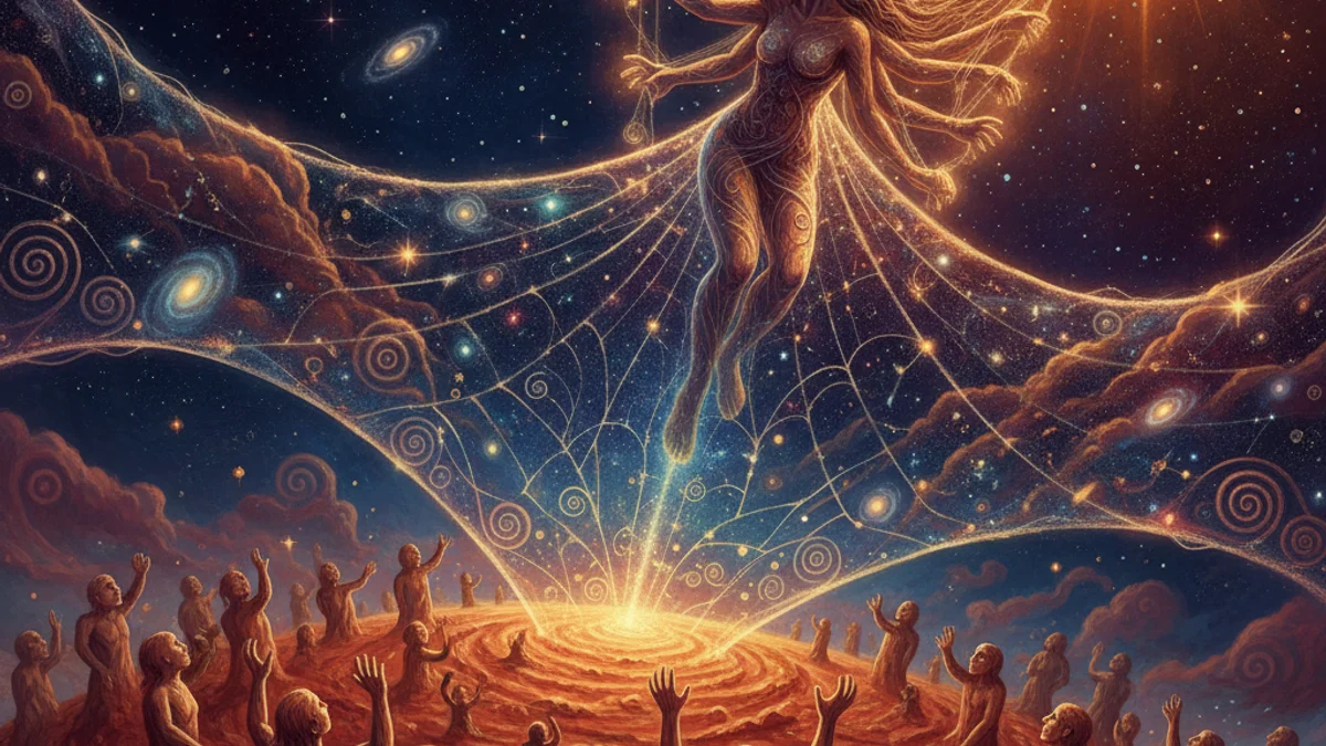 Spider Woman Creates the World - Creation Stories story illustration from Native American Legends