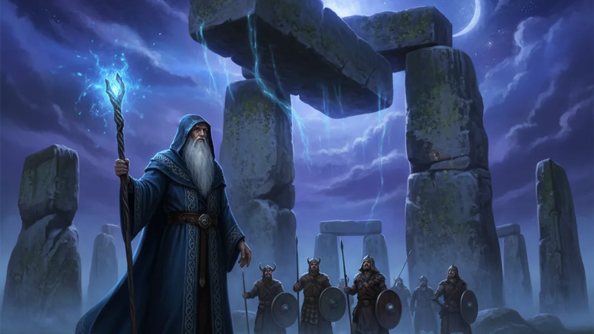 Stonehenge - Tales of Merlin story illustration from Arthurian Legends