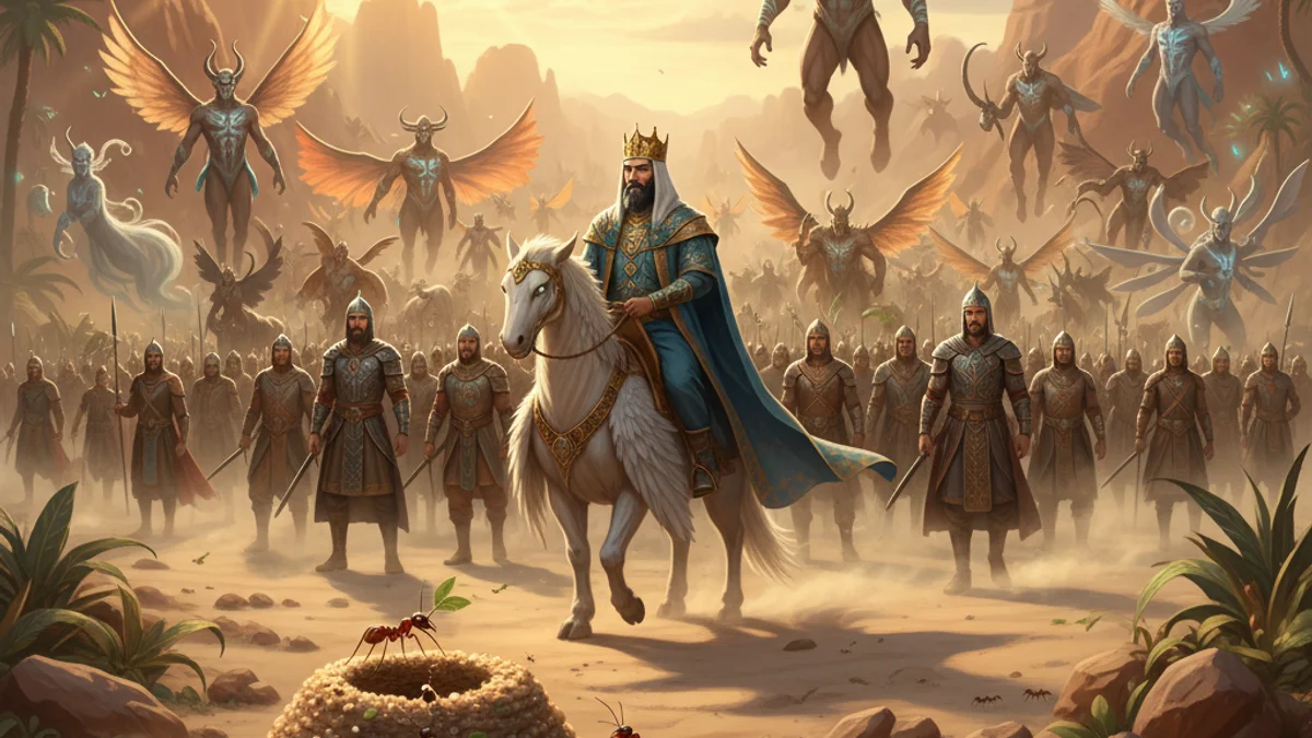 Illustration for Sulayman and the Ants - a prophets Islamic Tales story with moral lessons