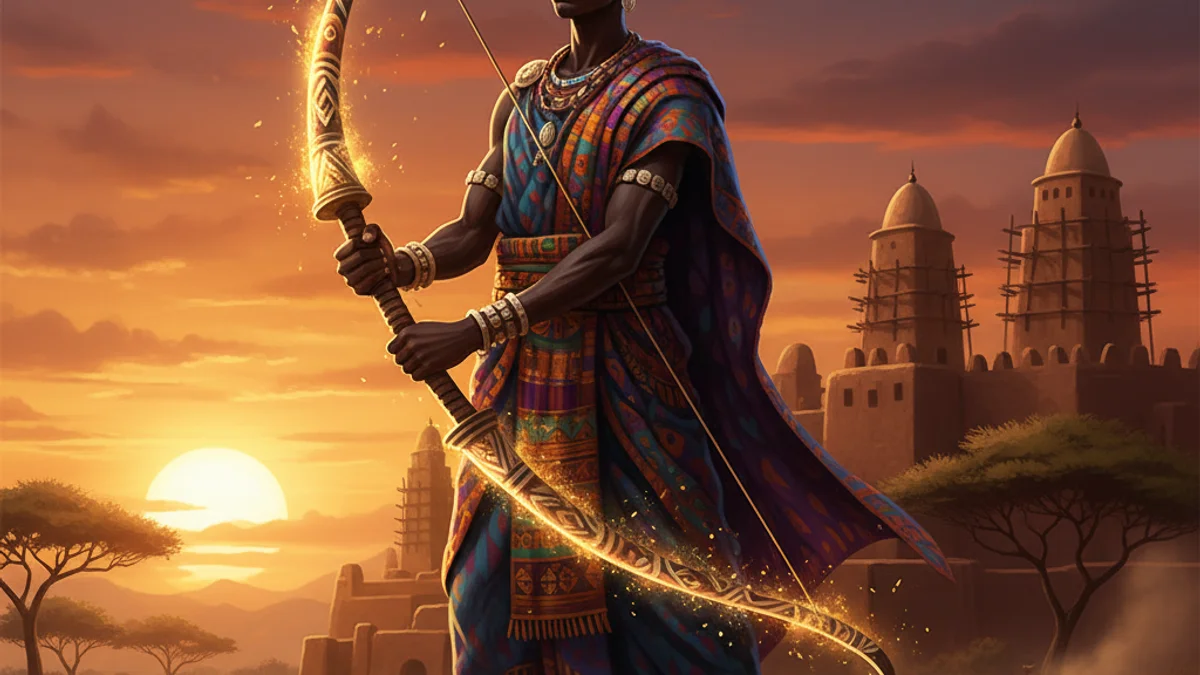 Illustration for Sundiata the Lion King - a tribal legends African Folktales story with moral lessons