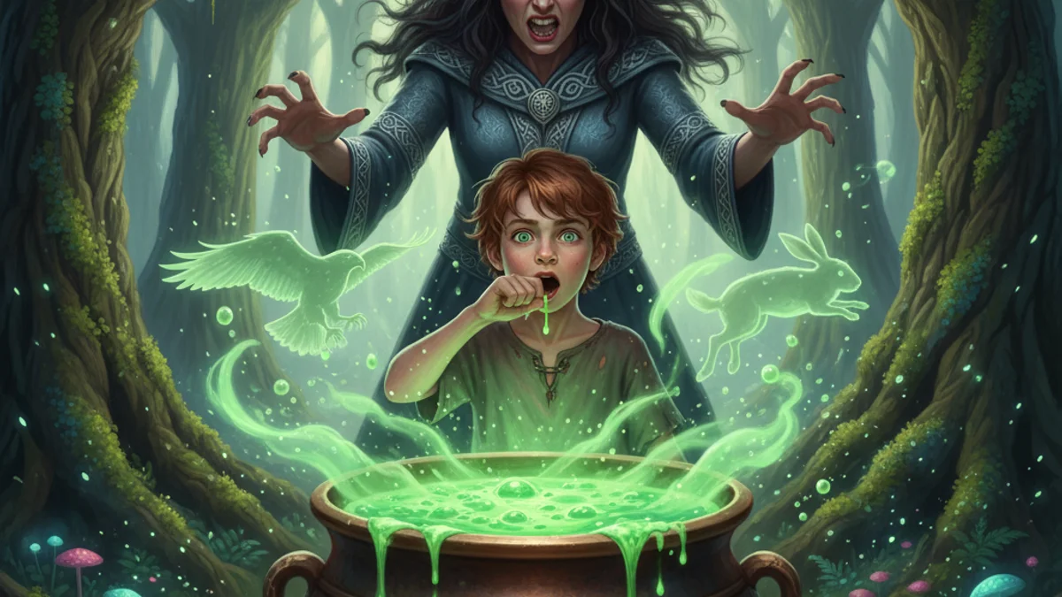 Illustration for Taliesin the Bard - a famous legends Celtic Myths story with moral lessons