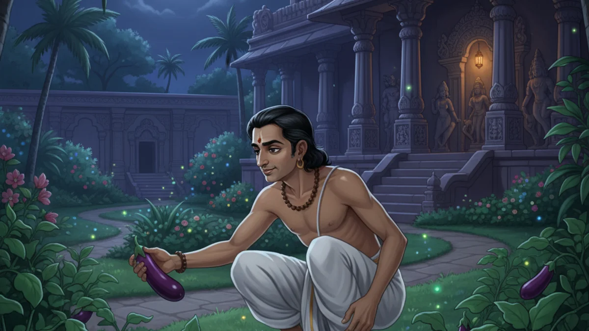 Tenali Raman and the Brinjal - Tenali Raman Tales story illustration from Indian Story Collections